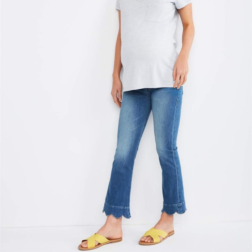 FRAME Le Crop Mini Boot Scallop Hem Maternity Jean